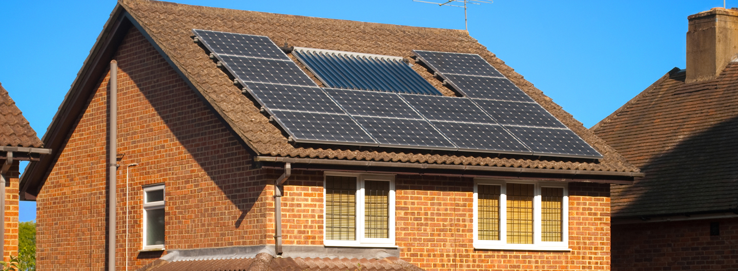 Solar panels on house